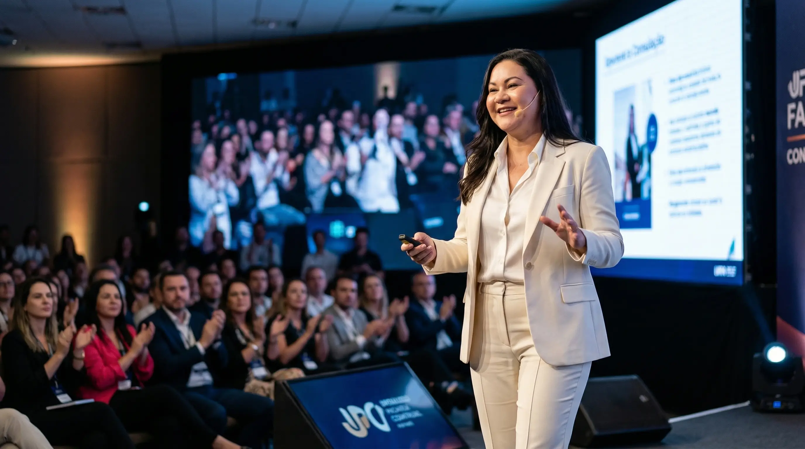 Chef Mércia Costa palestrando